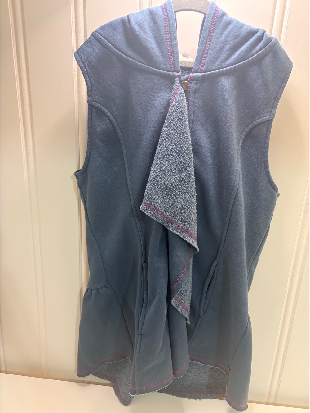 Matilda Jane Clothing 435 Blue French Terry Peplum Hooded Vest Size 14